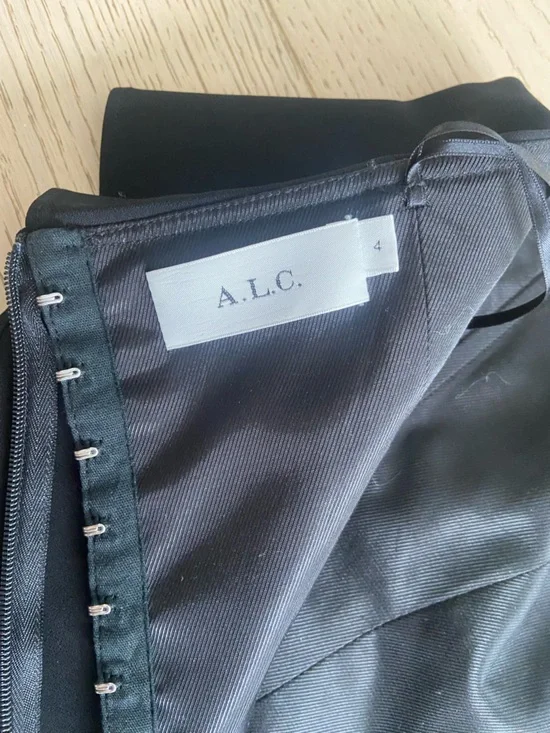 NWOT A.L.C. Black Romy Mini Dress Ruffle Strapless Cocktail Night Out  Size 4 - Picture 4 of 9